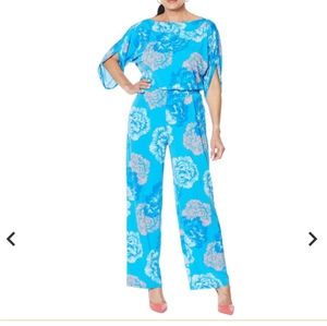 IMAN Turquoise Coral Jumpsuit